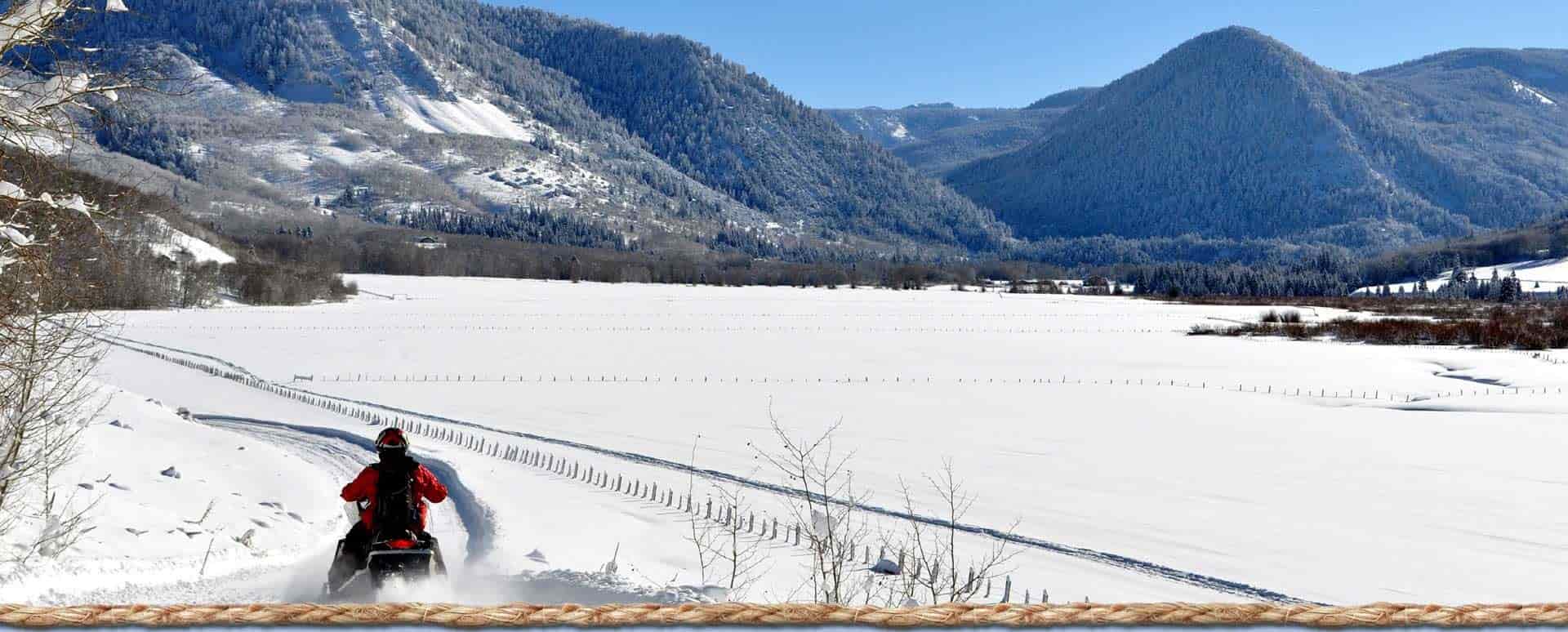 snowmobiler in landscape